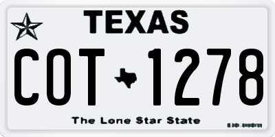 TX license plate COT1278