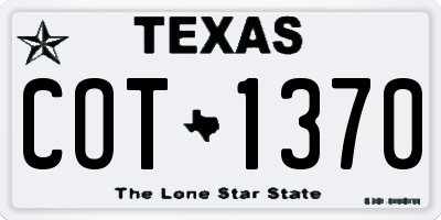 TX license plate COT1370