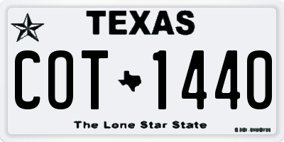 TX license plate COT1440
