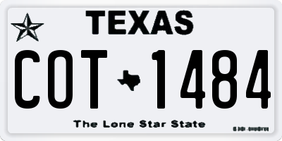 TX license plate COT1484