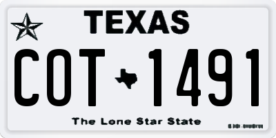 TX license plate COT1491