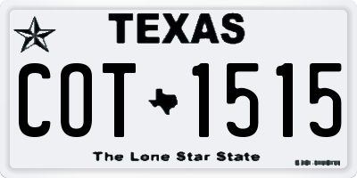 TX license plate COT1515