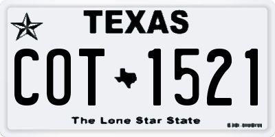 TX license plate COT1521
