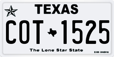 TX license plate COT1525