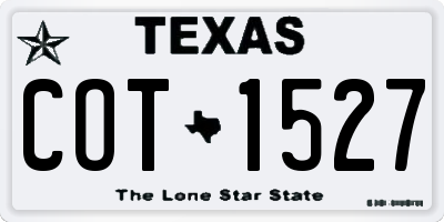 TX license plate COT1527