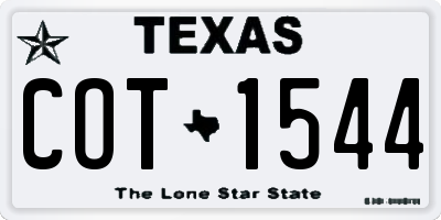 TX license plate COT1544