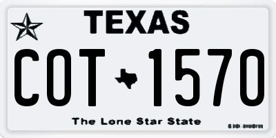 TX license plate COT1570