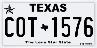 TX license plate COT1576