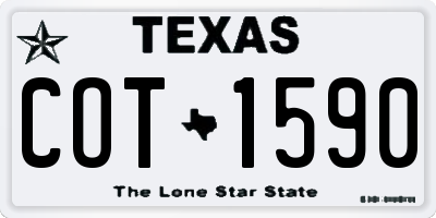 TX license plate COT1590