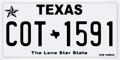 TX license plate COT1591