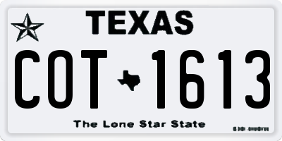 TX license plate COT1613