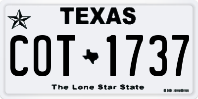 TX license plate COT1737