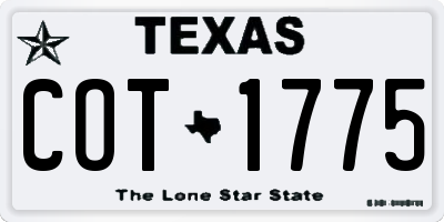 TX license plate COT1775