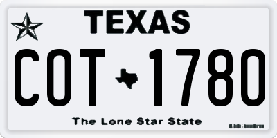 TX license plate COT1780