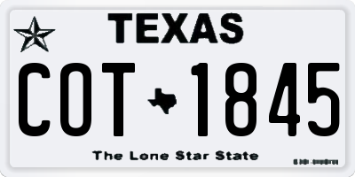 TX license plate COT1845