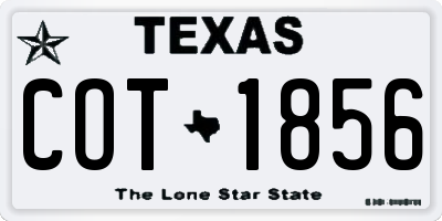 TX license plate COT1856
