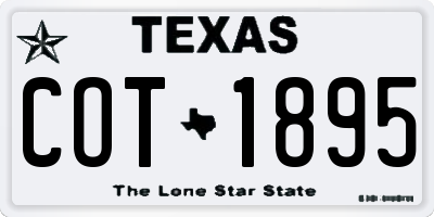 TX license plate COT1895