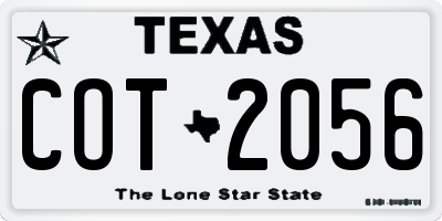 TX license plate COT2056