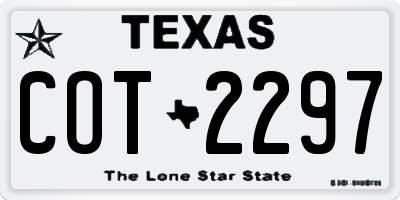 TX license plate COT2297