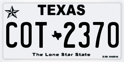 TX license plate COT2370