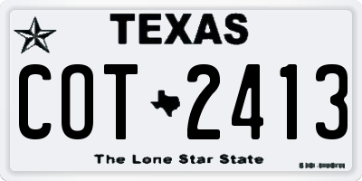 TX license plate COT2413