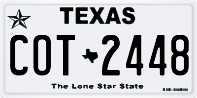 TX license plate COT2448