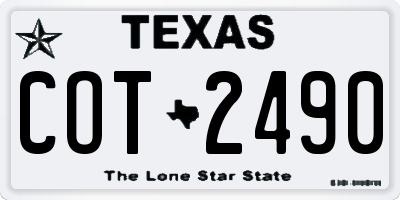 TX license plate COT2490