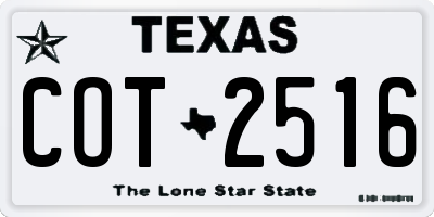 TX license plate COT2516