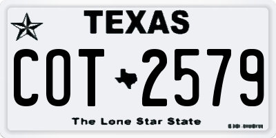 TX license plate COT2579