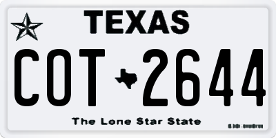TX license plate COT2644