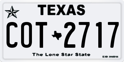 TX license plate COT2717