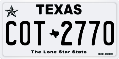 TX license plate COT2770