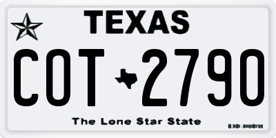 TX license plate COT2790