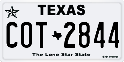 TX license plate COT2844