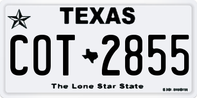 TX license plate COT2855