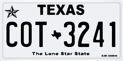 TX license plate COT3241