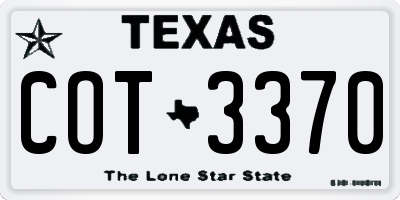TX license plate COT3370