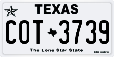 TX license plate COT3739