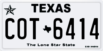 TX license plate COT6414