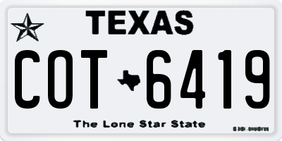 TX license plate COT6419