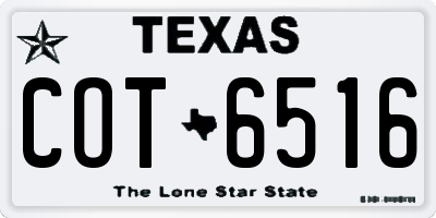 TX license plate COT6516