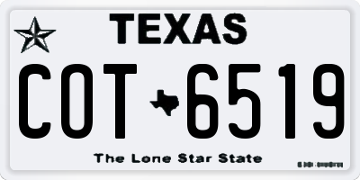 TX license plate COT6519