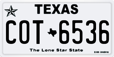 TX license plate COT6536