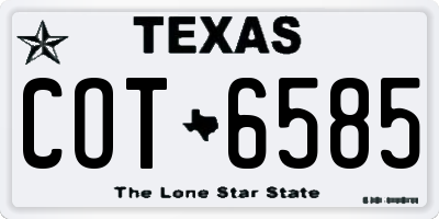 TX license plate COT6585