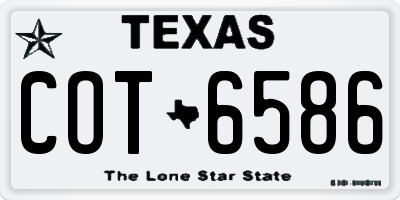 TX license plate COT6586
