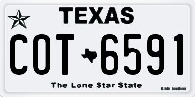 TX license plate COT6591