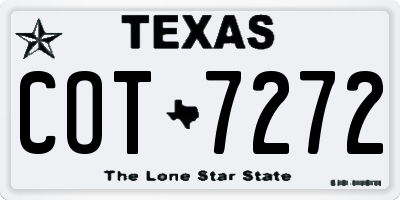TX license plate COT7272