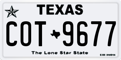 TX license plate COT9677