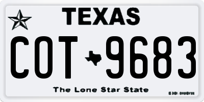 TX license plate COT9683