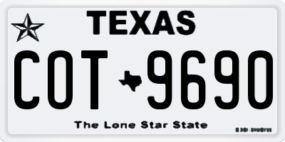 TX license plate COT9690